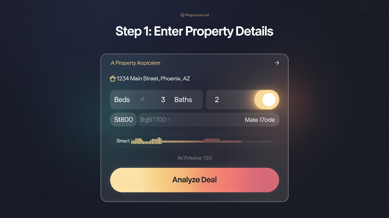 Step 1: Enter Property Details - Smart form with AI-powered property analysis