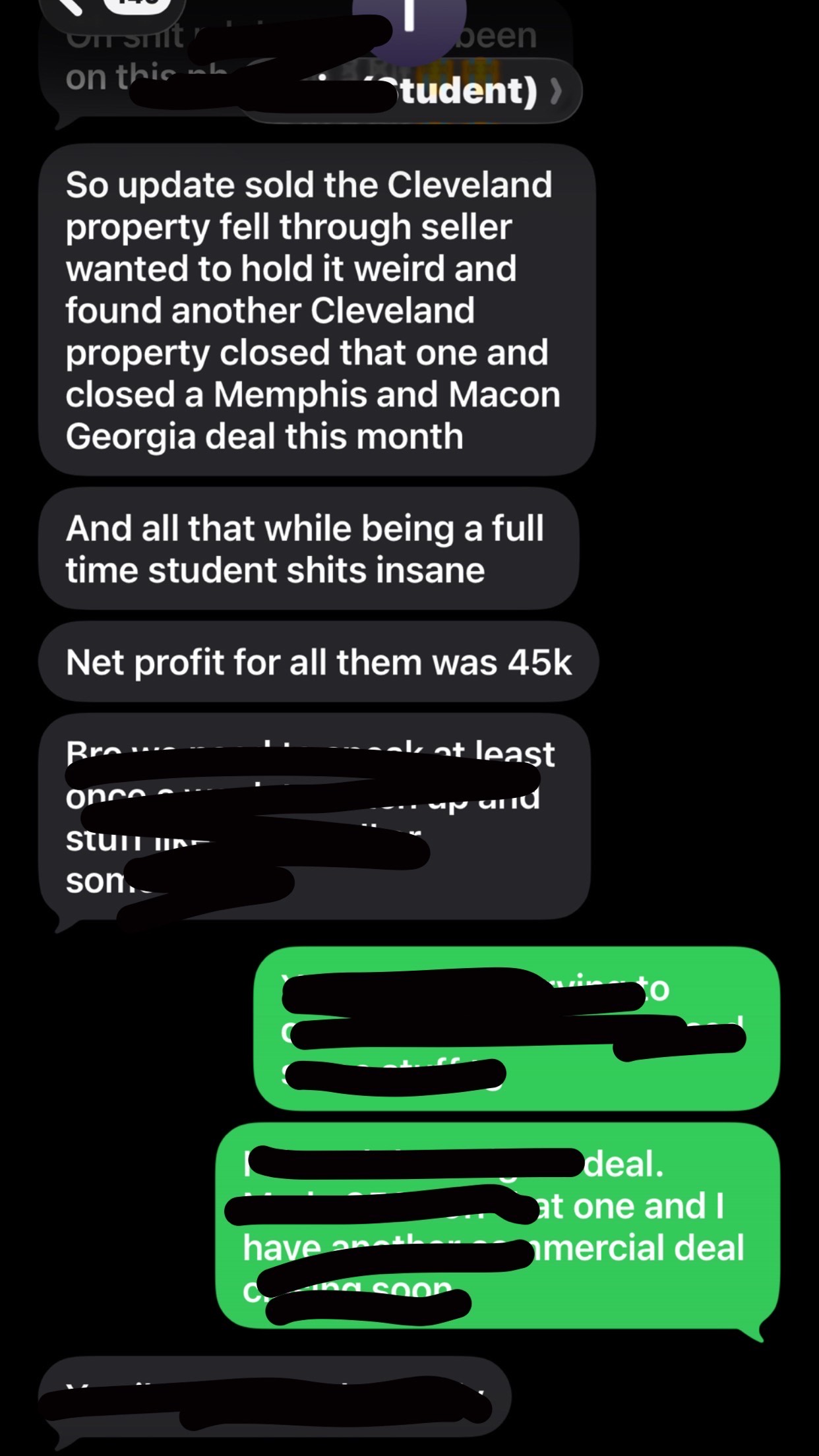 Full-Time Student's $45K in profits