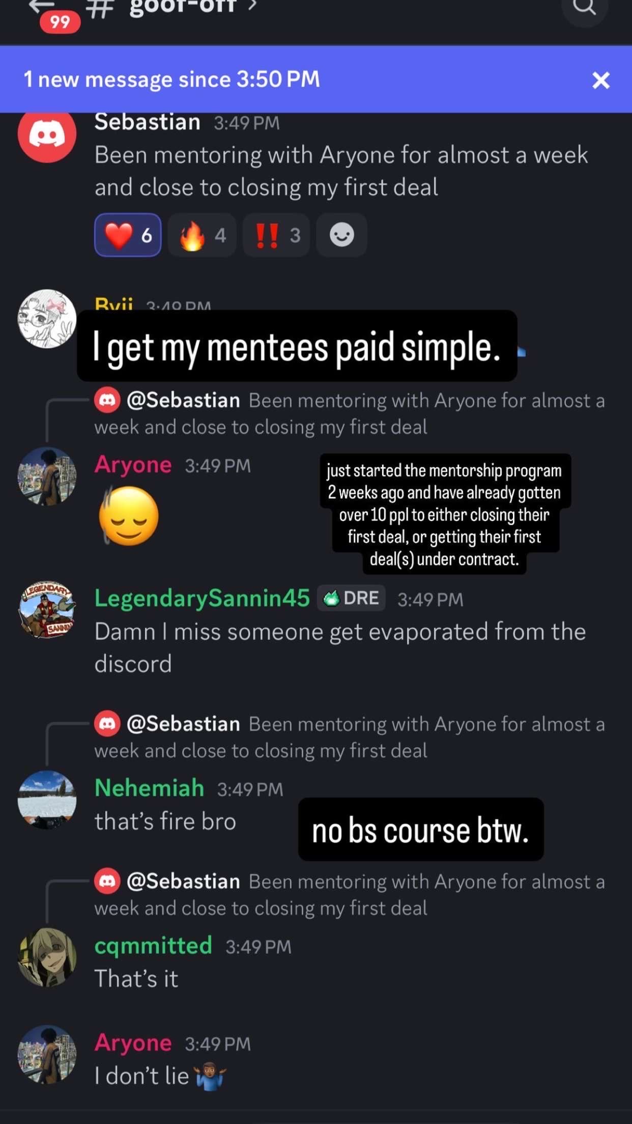 Sebastian's first deal success