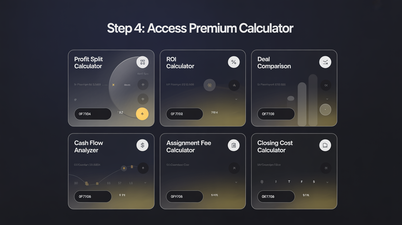 Step 4: Access Premium Tools - 17 AI-powered wholesaling tools with live data